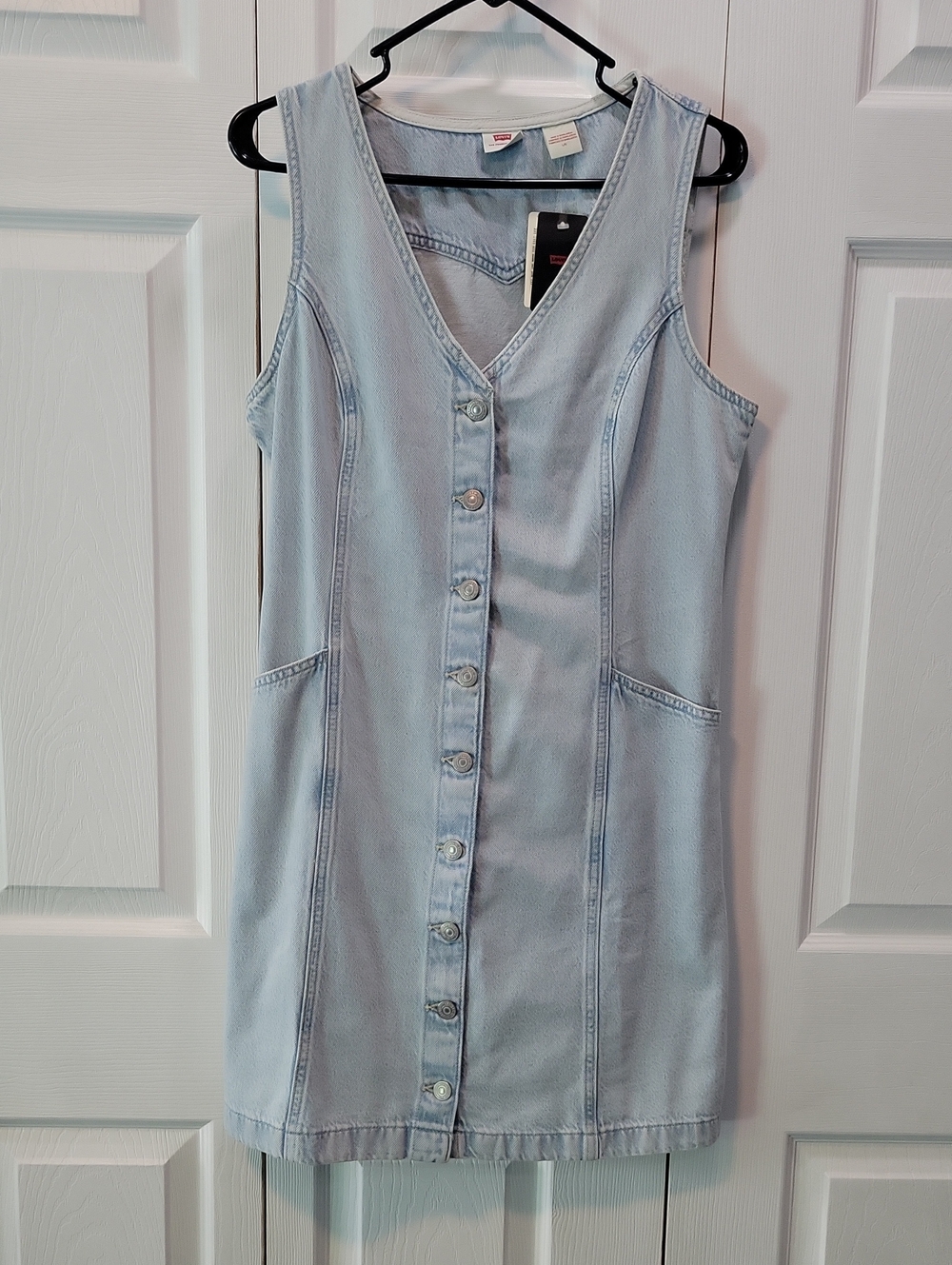Levi's Light Blue Denim Button-Front Mini Dress